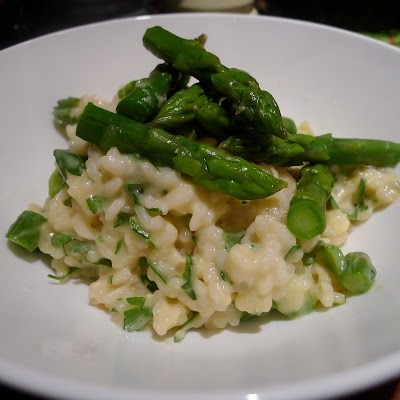 photo of asparagus and parmesan risotto
